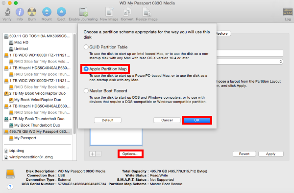 multi partition wd passport for mac